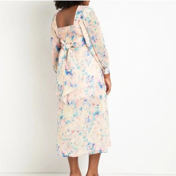 NWT Eloquii Spring Pastel Bridgerton Selkie Floral Puff Sleeve Maxi Dress 18 - Picture 4 of 13